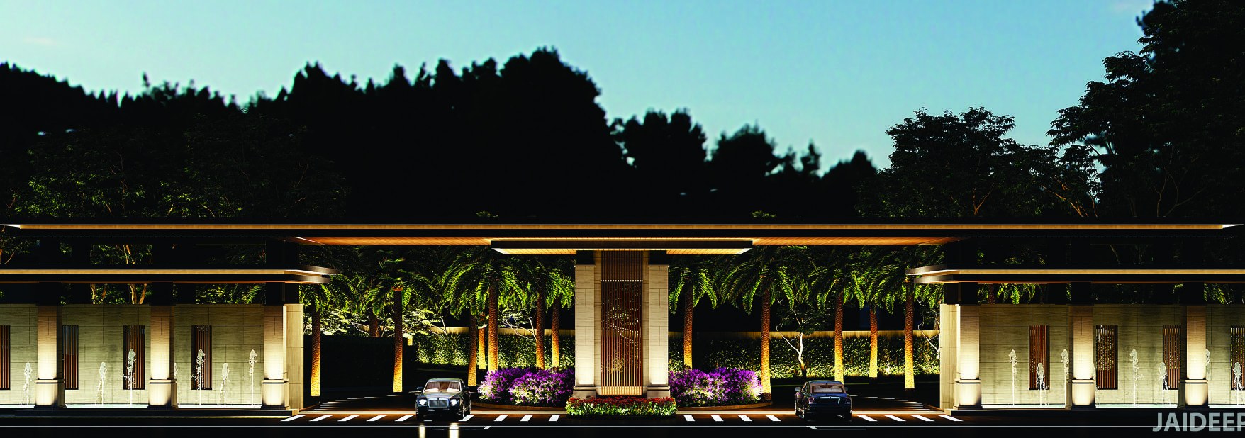 Riverwood Estate luxury entry and clubhouse facade