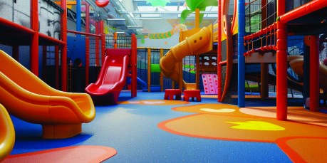 Indoor and outdoor kids play area